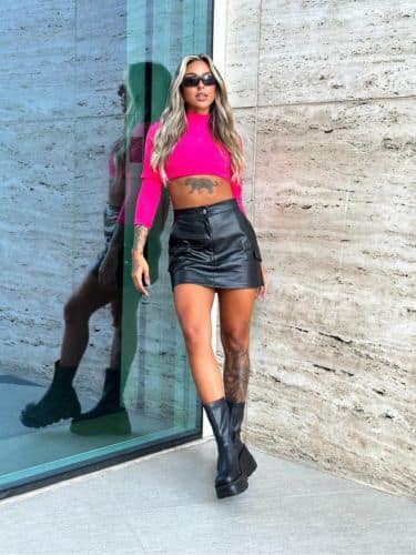 Saia cargo couro - Imagem 4