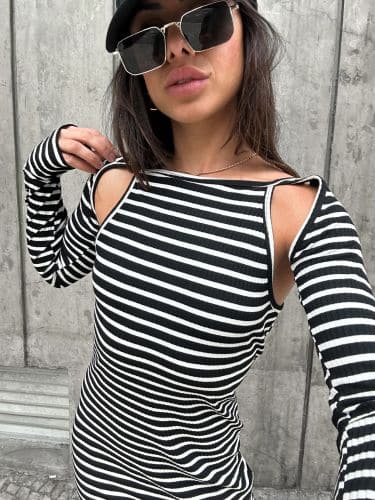 Dress canelado recortes - Imagem 5