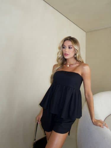 Conjunto shorts e blusa tomara que caia - Imagem 15